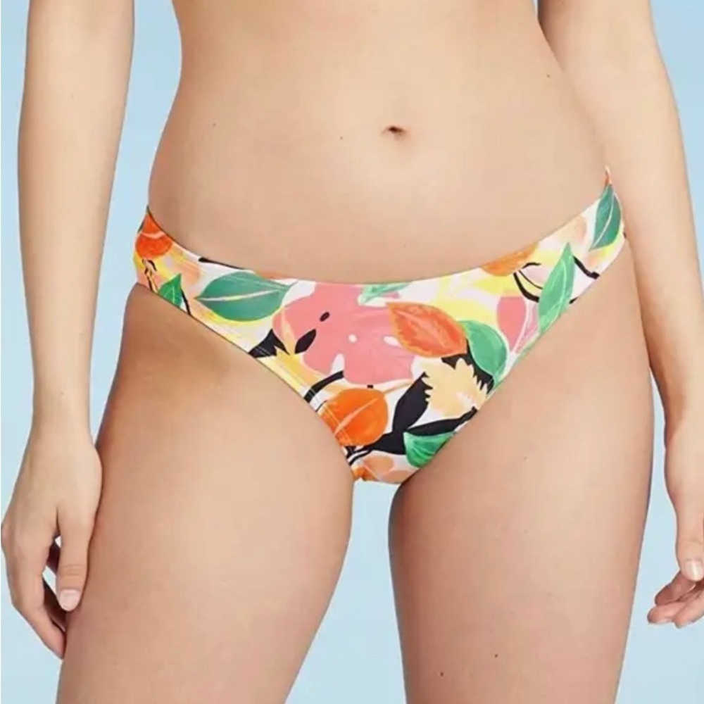 Kona Sol tropical leaves V-Neck Knot Bikini Top and Hipster Bottom medium - Picture 4 of 14